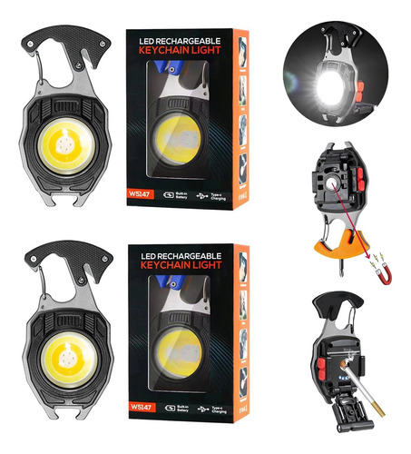 Linterna Led Llavero Lámpara Táctica Portátil Multifunci 2pc