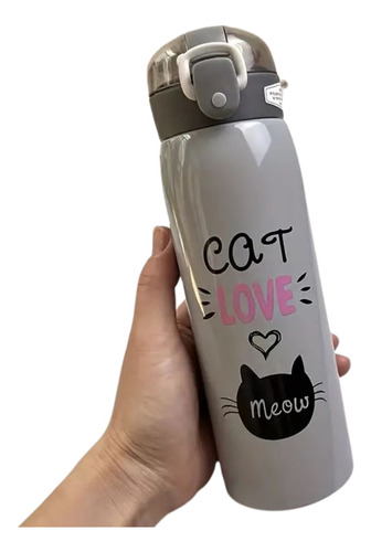 Botella Térmica Termo Infantil Con Sorbete 500 Ml Cat Meow 