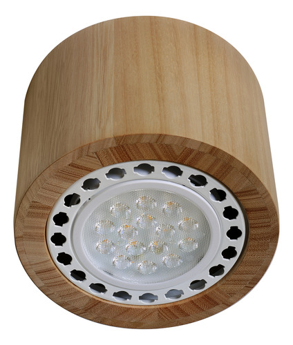 Spot Plafon Monovolumen Madera Apto Led Ar111 Luz Desing