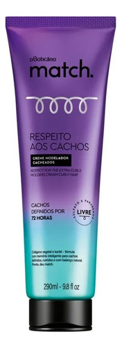 Match Creme Modelador Respeito Cachos 290ml O Boticário