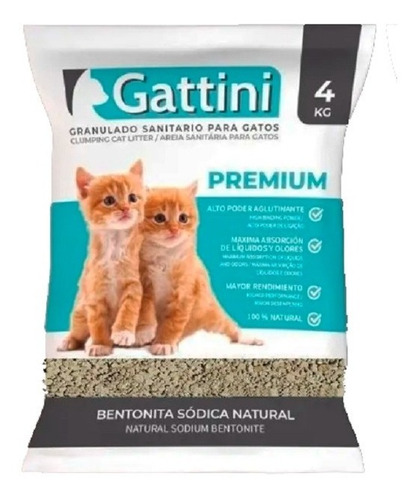 Piedrita Aglomerante Gattini Pack X 16kg 4 Un X 4kg Aglutina