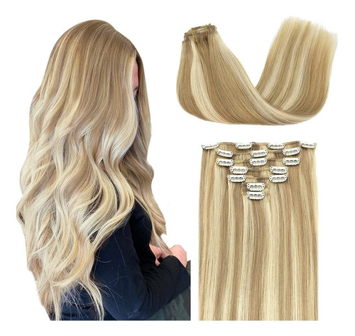 Extensiones Naturales Cabello Balayage Rubio Oscu 18in 120gr