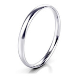 Sz 6.0 Sólido 10k Oro Blanco 2 Mm Anillo De Banda De Boda De