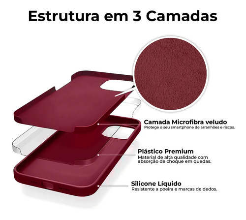 Capinha Case Silicone Rígido Compatível Com iPhone 11 Cor Vermelho Fosco
