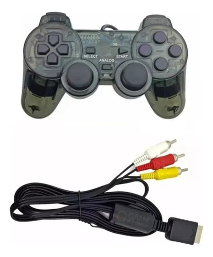 Control Alámbrico Compatible Con Ps2 Cristal + Cable De Av