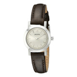 Reloj Bulova Mujer Cuero Clasico Marron Beige 96l210 Color De La Malla Marrón Oscuro Color Del Bisel Plateado Color Del Fondo Plateado