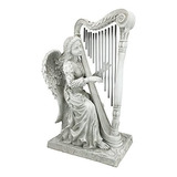 Diseño Toscano Musica Del Cielo Angel Playing Harp Garden