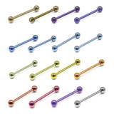 Piercing Titânio Reto Microbell Anodizados Mamilo, Hélix