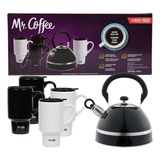 Juego De Tetera 1.7 L Con 4 Termos Para Llevar Mr Coffee Color Negro