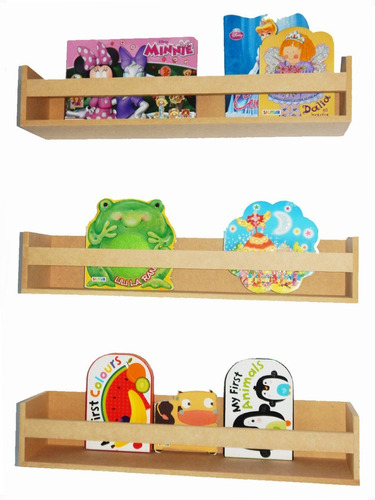 Estante Infantil X 3 Repisa Porta Cuentos. Biblioteca. Mdf