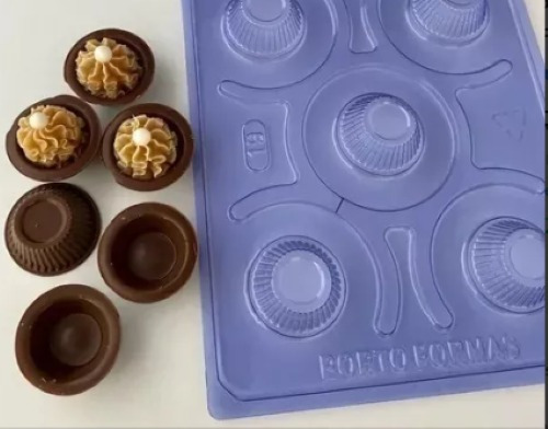 Forma Para Chocolate 03 Partes Mini Cupcakes Porto Formas Cor Branco