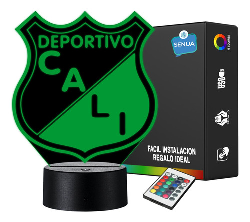 Lámpara De Noche Led Deportivo Cali Holograma Decoración