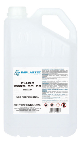 Fluxo De Solda No Clean Implastec Galão 5 Litros