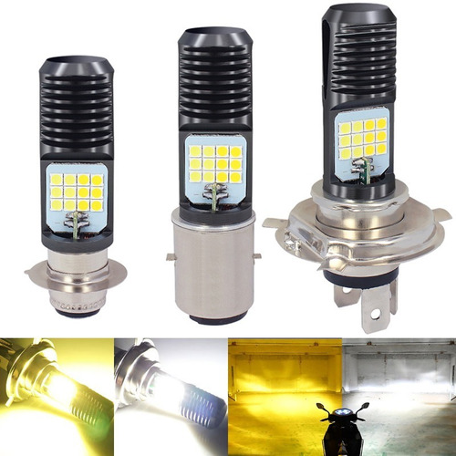 Foco Led Para Motocicleta Faros H4 H6 Ba20d P15d Moto 12v