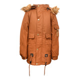 Campera Parka Niño Con Piel Abrigada Capucha Invierno 2610