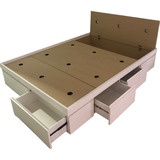 Box Sommier Cama 2 Plazas C/ 6 Cajones Laqueado Telescopicas