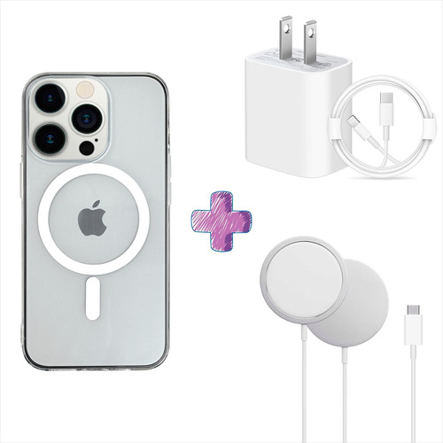 Kit Funda Magsafe Para iPhone + Cargador Magsafe + Cargador