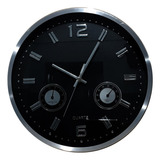 Reloj Pared Metal Temperatura Humedad M10 Sheshu Cybermonday