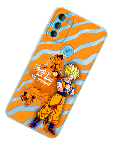 Funda Para Motorola Dragon Ball Z Goku Ssj Con Tu Nombre