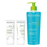 Bioderma Pack 3 :gel Moussant 500ml/mat Control/pore Refiner
