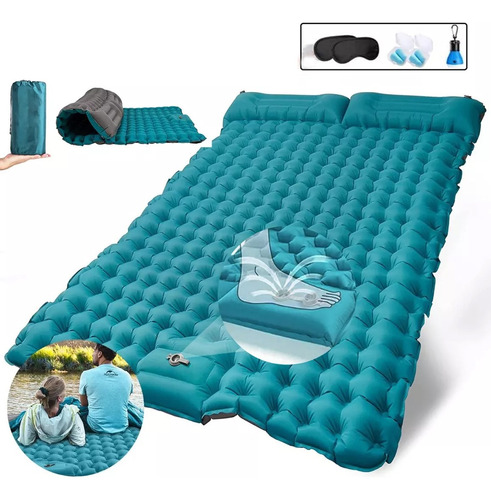 Inflable Colchón Portátil Acampar Dormir Doble Ultraligera