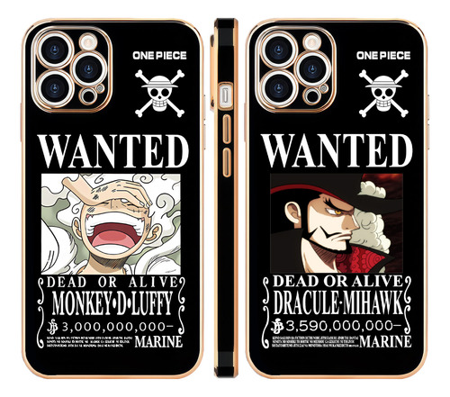 Luffy Mihawk One Piece Funda Para iPhone 2pcs Tpu Wantb13