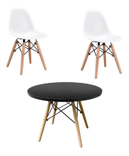 Combo Mesa Eames + 2 Sillas Eames Kids Niños P Alto Impacto