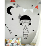 Vinilos Decorativos Infantiles Indio Nordico Nene Estrellas