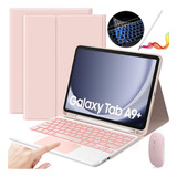 Funda Teclado Mouse+ Lapiz Para Galaxy Tab A9plus 11'' Rosa
