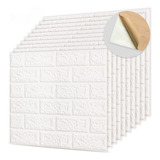 Pack 10 Laminas Ladrillo 3d Blanco  Autoadhesivo 