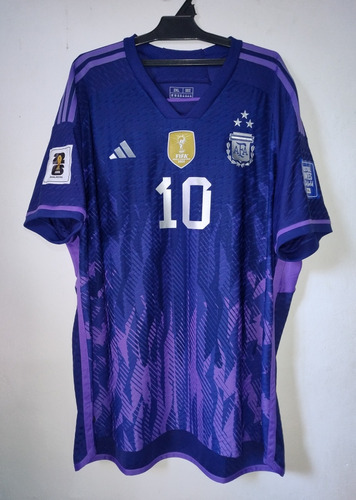 Camiseta Suplente Argentina Messi Talle Xxl Tela De Juego