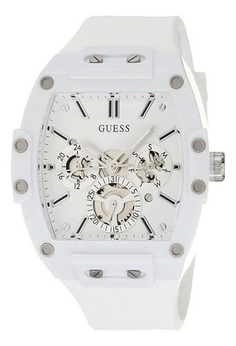 Guess Mens Casual Multifunction 43mm Watch White Polycarbona