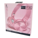 Auriculares Con Micrófono Microsd P2 Bluetooth Verde P36 Color Rosa