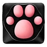 Keycap Gamer Zomo Kitty Paw - Black Pink - Silicone Macio