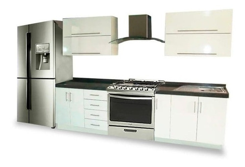 Cocina Integral Moderna Quebec Derecha P/estufa 3.30m Blanca