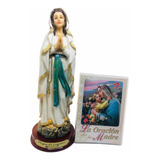 Virgen De Lourdes En Porcelana 21cm + La Oración  Madre