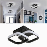 Lámpara De Techo Cuadrado Moderna Baño Led 85-265v Negro