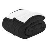 Cobija Matrimonial Borrego Cobertor Franela Suave Calientita Color Negro Diseño De La Tela Liso