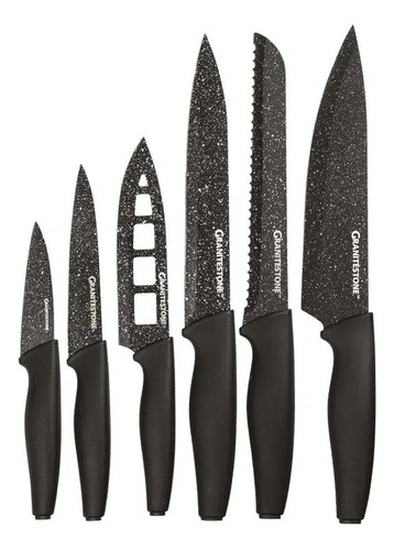 Set De Cuchillos Granitestone Nutriblade Color Negro