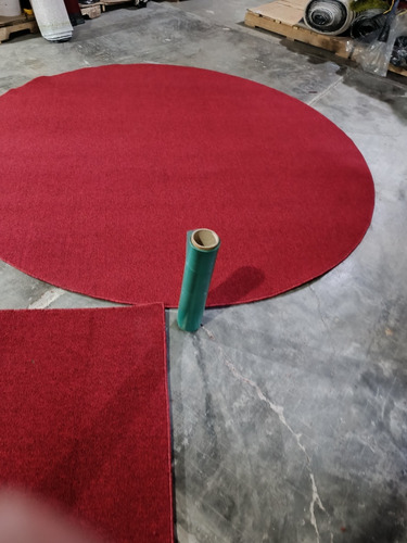  Tapete Circular De 1.50 De Diámetro Y Pasillo De 2*1 Rojo