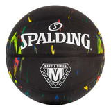 Pelota De Basquet Spalding Marble Series Nº 7 Color Black