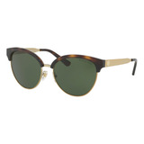 Lentes De Sol Michael Kors Mk2057 330671 Amalfi Para Dama Color Verde/dorado Lente Verde Armazón Carey