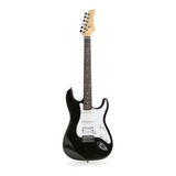 Guitarra Eléctrica Femmto Stratocaster Eg001 De Aliso 2020 Blanca Y Negra Brillante Con Diapasón De Mdf