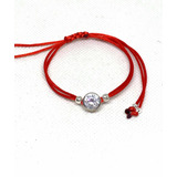 Pulsera Macrame Roja Rojo Susanito Cristal Plata 925