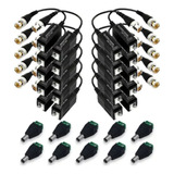 10 Pares Video Balun Camera Cftv + 10 Conectores P4 Macho 