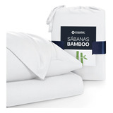 Sábanas Matrimonial De Bambú Esquimal Ultra Suaves Y Frescas Color Blanco