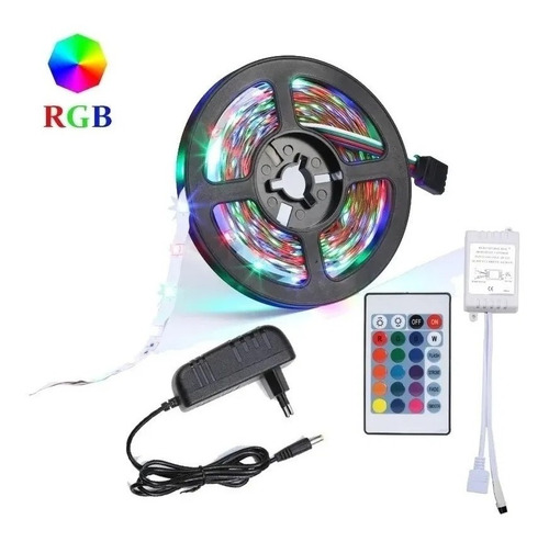 Cinta Luz Tira Led 5mt Rgb Control Luces