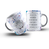 Caneca Personalidade Signo Áries Com Flores 325ml