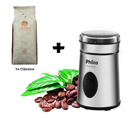 Moedor Elétrico Philco + Café Em Grãos Pacote 