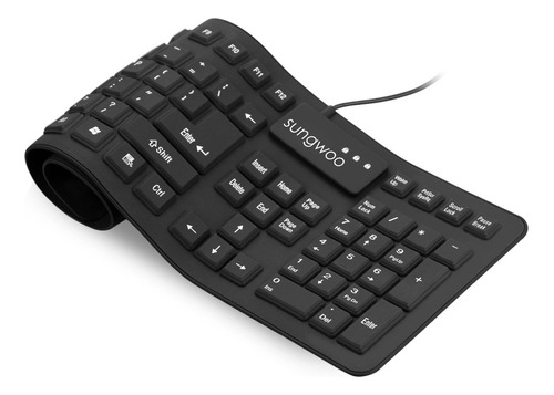 Teclado De Silicona Plegable Por Cable Usb | Negro / Sung...